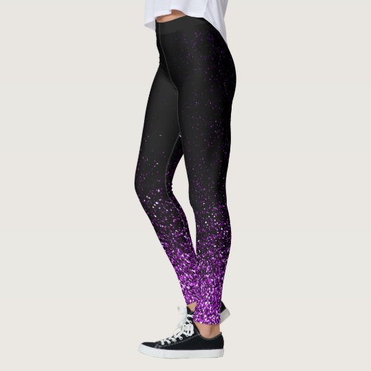 Lila Glitzer schwarz Leggings (Links)