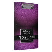 Lila Glitzer Schwarz-weiß Lehrer Super-Power Klemmbrett (Rechts)