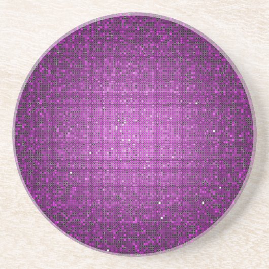Lila Glitzer Sequin der Disco Glitz Muster Unterse Sandstein Untersetzer (Vorne)
