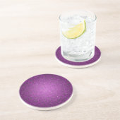 Lila Glitzer Sequin der Disco Glitz Muster Unterse Sandstein Untersetzer (Seite)