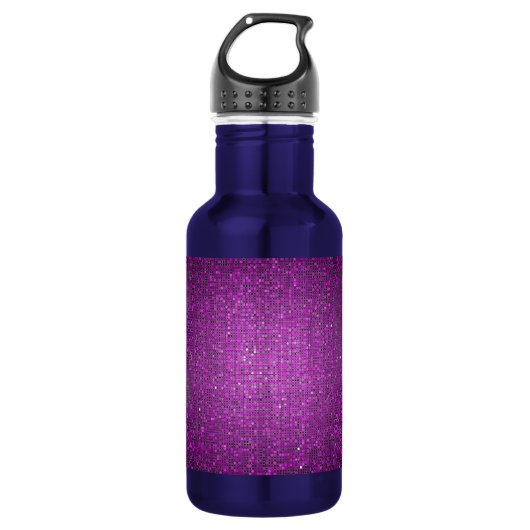 Lila Glitzer Sequin Disco 32. oz. Edelstahlflasche (Vorderseite)
