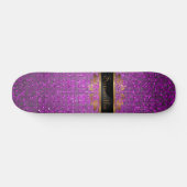 Lila Glitzer Sequin Disco Alte Schule Skateboard (Horizontal)