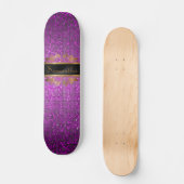 Lila Glitzer Sequin Disco Alte Schule Skateboard (Vorderseite)