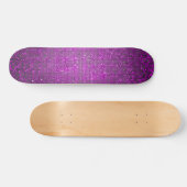 Lila Glitzer Sequin Disco Alte Schule Skateboard (Horizontal)