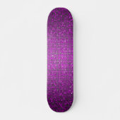 Lila Glitzer Sequin Disco Alte Schule Skateboard (Vorne)