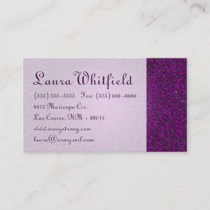 Lila Glitzer Sequin Disco Glitz Business Card Visitenkarte