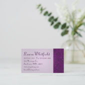 Lila Glitzer Sequin Disco Glitz Business Card Visitenkarte (Stehend Vorderseite)