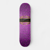 Lila Glitzer Sequin Disco Glitz Comp Skateboard (Vorderseite)