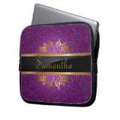 Lila Glitzer Sequin Disco Glitz Schutzfall Laptopschutzhülle (Vorderseite Links)