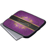 Lila Glitzer Sequin Disco Glitz Schutzfall Laptopschutzhülle (Vorne Knopf)