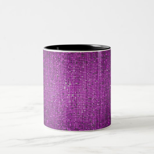 Lila Glitzer Sequin Disco Glitz Tasse Cup (Mittel)