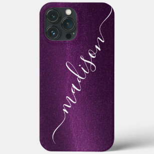 Lila Glitzer Shimmer Personalisierter Name Case-Mate iPhone Hülle