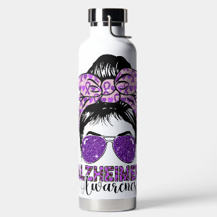 LILA GLITZER SIEHT FRAU ALZHEIMERS AWARENZ AUS TRINKFLASCHE