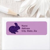 Lila Glitzer Silhouette Bunny Address Labels (Insitu)