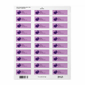 Lila Glitzer Silhouette Bunny Address Labels (Vorne)