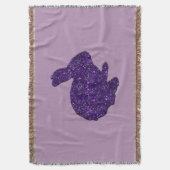 Lila Glitzer Silhouette Bunny Throw Blanket Decke (Vorderseite Vertikal)