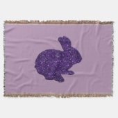 Lila Glitzer Silhouette Bunny Throw Blanket Decke (Vorderseite)