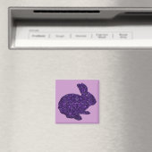 Lila Glitzer Silhouette Osterfest Magnet (In Situ (Geschirrspüler))