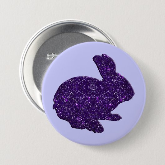 Lila Glitzer Silhouette Ostern Sonnen Schaltfläche Button (Vorne & Hinten)