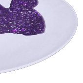 Lila Glitzer Silhouette Sonntagsschneider Schneidebrett (Ecke)