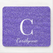 Lila Glitzer Sparkle Glam Monogram Mousepad (Vorne)