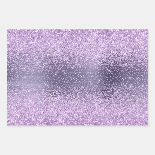 Lila Glitzer-Sparkle-Muster Geschenkpapier Set (Vorderseite 3)