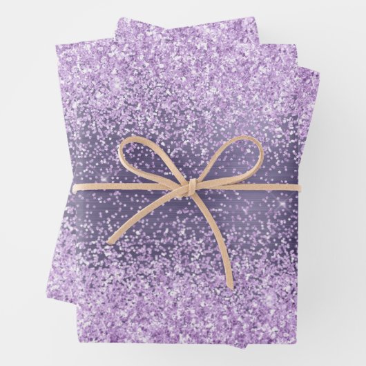 Lila Glitzer-Sparkle-Muster Geschenkpapier Set (Beispiel)