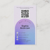 Lila Glitzer Sparkling Arch Beauty Foto Visitenkarte (Rückseite)