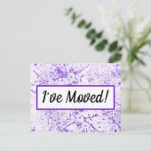 Lila Glitzer Spritzer Adressänderung Postkarte (Stehend Vorderseite)