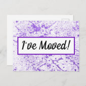 Lila Glitzer Spritzer Adressänderung Postkarte (Vorne/Hinten)