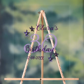 Lila Glitzer Stars 30. Geburtstag modernes Retro Acrylschild (Neutral)