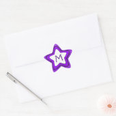 Lila Glitzer-Stern individuell anpassbare Monogram Stern-Aufkleber (Umschlag)