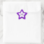 Lila Glitzer-Stern individuell anpassbare Monogram Stern-Aufkleber (Tasche)