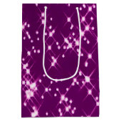 Lila Glitzer-Sterne Mittlere Geschenktüte (Rückseite)