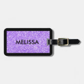 Lila Glitzer Textur drucken Gepäckanhänger (Vorderseite horizontal)