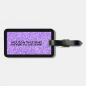 Lila Glitzer Textur drucken Gepäckanhänger (Rückseite horizontal)