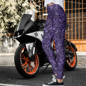 Lila Glitzer Textur Grunge Halloween Muster Leggings