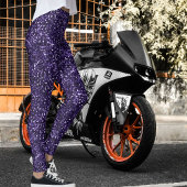 Lila Glitzer Textur Grunge Halloween Muster Leggings