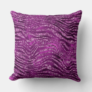 Lila Glitzer/Tiger-Sparkeil Reversible Kissen
