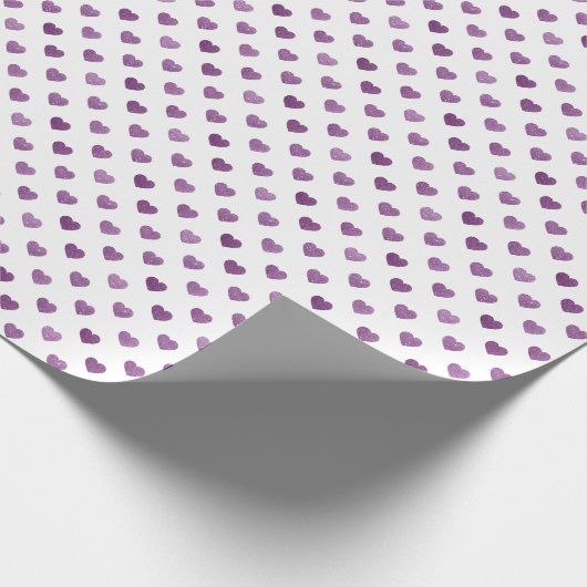 Lila Glitzer Tiny Heart Gemusterte Schleifpapier Geschenkpapier (Ecke)