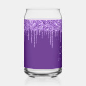 Lila Glitzer Tropfen 21. Geburtstag Dosenglas (Rechts)
