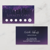 Lila Glitzer Tropfen Beauty Salon & Wellness-Cente Treuekarte (Vorne/Hinten)
