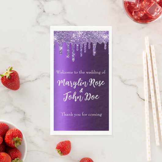 LILA GLITZER TROPFEN ELEGANT SERVIETTE (Beispiel)