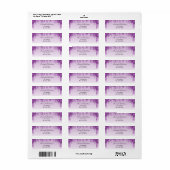 Lila Glitzer-Tropfen geben Adressetikett zurück (Vorne)