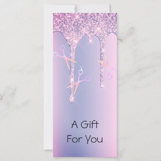 Lila Glitzer Tropfen holografische Schere Haare (Vorderseite)