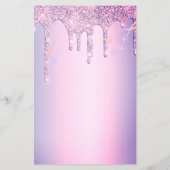 Lila Glitzer Tropfen holografische Schere Haare Flyer (Hinten)
