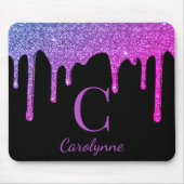 Lila Glitzer-Tropfen mit glattem, glattem, rosa, M Mousepad (Vorne)