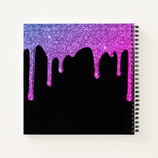Lila Glitzer-Tropfen mit glattem, glattem, rosa, M Notizblock (Rückseite)