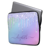 Lila Glitzer Tropfen Rainbow Custom Laptopschutzhülle (Vorderseite Links)