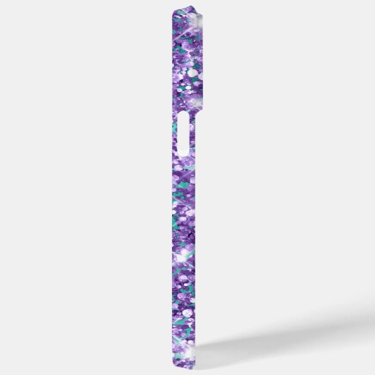 Lila Glitzer Türkis Glam Girly Signature Case-Mate iPhone Hülle (Rückseite / Rechts)